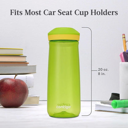 Contigo Kids’ Micah Water Bottle with Leak-Proof Lid, 20oz, Lime/Pineapple