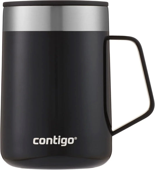 Contigo Streeterville Desk Mug, Insulated Coffee Mug with Stainless Steel Handle, Coffee to go Mug with lid, Keeps Coffee and Tea Warm for up to 5 Hours, Ideal for Office & Home, 410 ml